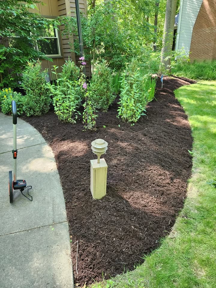 Fresh Mulch Along Walkway